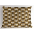 thumbnail image 1 of Ambesonne Oriental Pillow Sham, Damask and Swirls, 36" X 20", Sand Brown Umber White, 1 of 2
