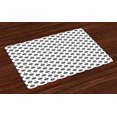 thumbnail image 1 of Ambesonne Oriental Place Mats Set of 4, Vintage Moroccan Design, Standard Size, Grey Black and White, 1 of 4