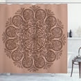 thumbnail image 1 of Ambesonne Oriental Shower Curtain, Abstract Round Mandala Art, 69"Wx70"L, Pale Chocolate, 1 of 4