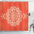 thumbnail image 1 of Ambesonne Oriental Shower Curtain, Cosmos Concept Mandala Art, 69"Wx70"L, Orange Ivory, 1 of 3