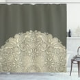 thumbnail image 1 of Ambesonne Oriental Shower Curtain, Floral Half Mandala, 69"Wx84"L, Beige and Dark Taupe, 1 of 3