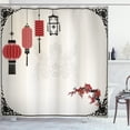 thumbnail image 1 of Ambesonne Oriental Shower Curtain, Minimalist New Year Art, 69"Wx75"L, White Black Red, 1 of 3