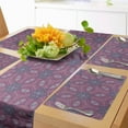 thumbnail image 1 of Ambesonne Oriental Table Runner & Placemats, Detailed Ethnic Ornaments, Placemat 4 pcs + Runner 14"x72", Pale Eggplant Pink, 1 of 2