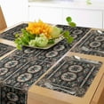 thumbnail image 1 of Ambesonne Oriental Table Runner & Placemats, East Floral Ethnic Motif, Placemat 4 pcs + Runner 14"x90", Beige Dark Seafoam and Ruby, 1 of 4