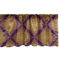 thumbnail image 1 of Ambesonne Oriental Window Valance, Arabian Lacy Like Motif, 42" x 18", Purple and Dark Yellow, 1 of 3