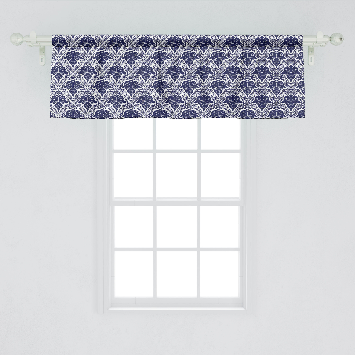 Window Square Valance Ambesonne Oriental Window Valance, Floral Square Motif, 54