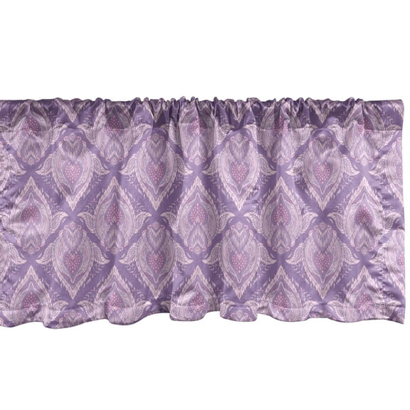 Ambesonne Oriental Window Valance, Ornamental Boho Design, 54" X 18", Mauve Pale Mauve