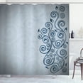 thumbnail image 1 of Ambesonne Ornamental Shower Curtain, Floral Swirls Ivy Ombre, 69"Wx84"L, Pale Grey, 1 of 4