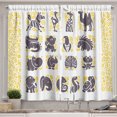 thumbnail image 1 of Ambesonne Ostrich Kitchen Curtains, Grey Animal, 55"x39", Earth Yellow Eggplant, 1 of 3
