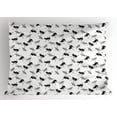 thumbnail image 1 of Ambesonne Ostrich Pillow Sham, Hand-drawn Desert Animal, 36" X 20", White Black Grey, 1 of 2