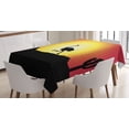 thumbnail image 1 of Ambesonne Ostrich Tablecloth Rectangular Table Cover, Running Animal Silhouette, 60"x84", Dark Coral Yellow Black, 1 of 4
