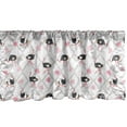 thumbnail image 1 of Ambesonne Ostrich Window Valance, Tropical Palm Leaves Motifs, 54" X 18", Pale Pink Dark Grey, 1 of 5