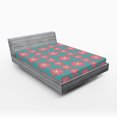 thumbnail image 1 of Ambesonne Outdoor Fitted Sheet, Lively Garden, Queen Size, Teal Pink White, 1 of 2