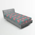 thumbnail image 1 of Ambesonne Outdoor Fitted Sheet, Lively Garden, Twin Size, Teal Pink White, 1 of 2