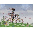 thumbnail image 1 of Ambesonne Outdoor Jigsaw Puzzle Durable Cardboard, Vintage Romantic Bike, 1000 pcs, Multicolor, 1 of 5