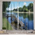 thumbnail image 1 of Ambesonne Outdoor Kitchen Curtains, Waikato River Hamilton, 55"x39", Green Blue Grey, 1 of 3
