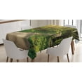 thumbnail image 1 of Ambesonne Outdoor Tablecloth Rectangular Table Cover, Footpath Green Park, 60"x84", Green Beige Yellow, 1 of 4