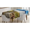 thumbnail image 1 of Ambesonne Outdoor Tablecloth Rectangular Table Cover, Mountain Valley Road, 52"x70", Multicolor, 1 of 4