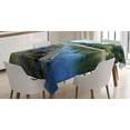 thumbnail image 1 of Ambesonne Outdoor Tablecloth Rectangular Table Cover, Waikato River Hamilton, 60"x84", Green Blue Grey, 1 of 3