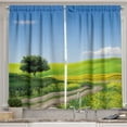 thumbnail image 1 of Ambesonne Outdoorsy Kitchen Curtains, Rural Country Scenery, 55"x45", Apple Green and Pale Blue, 1 of 3