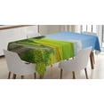 thumbnail image 1 of Ambesonne Outdoorsy Tablecloth Rectangular Table Cover, Rural Country Scenery, 60"x84", Apple Green and Pale Blue, 1 of 4