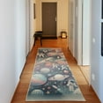 thumbnail image 1 of Ambesonne Outer Space Decorative Rug Carpet, Cartoon Galaxy Clouds, 2' 5" x 7' 5", Pale Blue Pale Salmon, 1 of 3