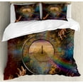 thumbnail image 1 of Ambesonne Outer Space Duvet Cover Set, Eternity Fantasy, Queen, Purple Tan, 1 of 3