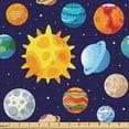 thumbnail image 1 of Ambesonne Outer Space Fabric by the Yard Upholstery, Colorful Planet Cartoon, 5 Yards, Indigo and Multicolor, 1 of 5