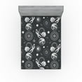 thumbnail image 1 of Ambesonne Outer Space Fitted Sheet, Planet Sketch Astronaut, Queen Size, Charcoal Grey Eggshell, 1 of 5