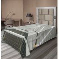thumbnail image 1 of Ambesonne Outer Space Flat Sheet, Science Fiction, TwinXL Size, Army Green Pale Grey, 1 of 1