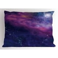 thumbnail image 1 of Ambesonne Outer Space Pillow Sham, Galaxy Nebula Star, 26" X 20", Purple Blue, 1 of 2