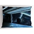 thumbnail image 1 of Ambesonne Outer Space Pillow Sham, Moon Planet Scene, 36" X 20", Navy Blue, 1 of 2