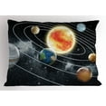 thumbnail image 1 of Ambesonne Outer Space Pillow Sham, Solar System Planets, 26" X 20", Multicolor, 1 of 2