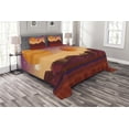 thumbnail image 1 of Ambesonne Outer Space Quilted Bedspread Set 3 Pcs, Planetary Graphic, Queen Size, Dried Rose Marigold, 1 of 3