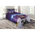 thumbnail image 1 of Ambesonne Outer Space Quilted Coverlet 2 Pcs, Astrounaut Monkey, Twin Size, Violet White, 1 of 2