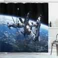 thumbnail image 1 of Ambesonne Outer Space Shower Curtain, Cosmonaut Adventure, 69"Wx84"L, Blue Grey Black, 1 of 5