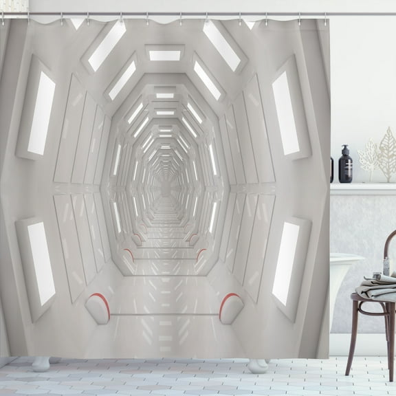 Ambesonne Outer Space Shower Curtain, Galaxy Astronaut, 69"Wx75"L, Warm Taupe