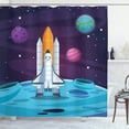 thumbnail image 1 of Ambesonne Outer Space Shower Curtain, Spaceship on the Moon, 69"Wx70"L, Dark Purple Sky Blue, 1 of 4
