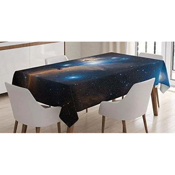 Ambesonne Outer Space Tablecloth, Nebula Gas Clouds In The Outer Space Image