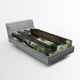 thumbnail image 1 of Ambesonne Outhouse Fitted Sheet 2 Pcs Set, Cottage Spring Woods, Twin XL, Dark Brown Green, 1 of 3
