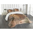 thumbnail image 1 of Ambesonne Outhouse Quilted Bedspread Set 3 Pcs, Olive Trees, Queen Size, Dark Green Caramel, 1 of 5