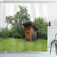 thumbnail image 1 of Ambesonne Outhouse Shower Curtain, Wooden Hut in Forest, 69"Wx75"L, Green Brown Forest Green, 1 of 3