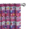 thumbnail image 1 of Ambesonne Owl Curtains, Cartoon Owls and Flowers, Pair of 28"x95", Multicolor, 1 of 5