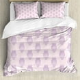 thumbnail image 1 of Ambesonne Owl Duvet Cover Set, Nocturnal Bird Motif Drawings, 2-Calking, Rose and Lilac, 1 of 6