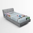 thumbnail image 1 of Ambesonne Owl Fitted Sheet, Owls with Santa Hats, Twin XL Size, Grey, 1 of 3