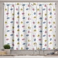 thumbnail image 1 of Ambesonne Owl Kitchen Curtains, Colorful Birds with Lines Art, 55"x24", Pastel Pink Azure Blue, 1 of 3