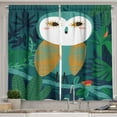 thumbnail image 1 of Ambesonne Owl Kitchen Curtains, Forest Animal on Tree Branch, 55"x45", Teal Multicolor, 1 of 3