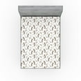 thumbnail image 1 of Ambesonne Owl Lover Fitted Sheet, Autumn Forest Birds Print, Queen Size, Pale Brown Grey White, 1 of 5