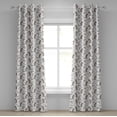 thumbnail image 1 of Ambesonne Owl Lover Grommet Curtain, Autumn Forest Birds Print, 50"x72", Pale Brown Grey White, 1 of 5