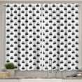 thumbnail image 1 of Ambesonne Owl Print Kitchen Curtains, Repeating Cartoon Style, 55"x30", Charcoal Grey and White, 1 of 3